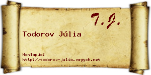 Todorov Júlia névjegykártya